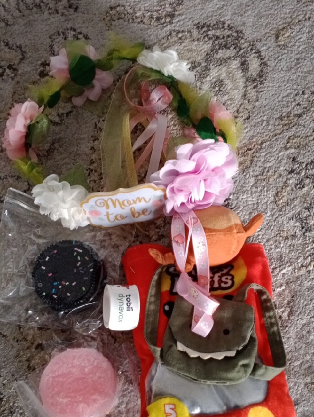 Floral 'Mom to Be' Flower Crown in Pink, White & Green